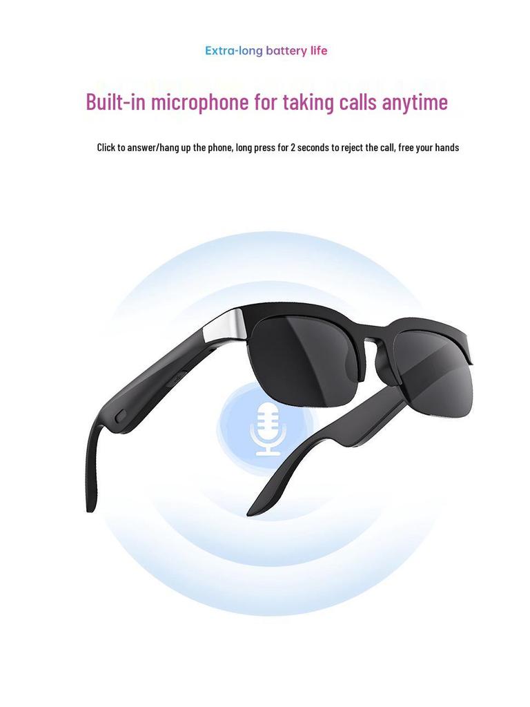 Bluetooth Smartbrille: Kabelloser Audio für Sport, Outdoor-Radfahren, Autofahren, Blaulichtfilter
