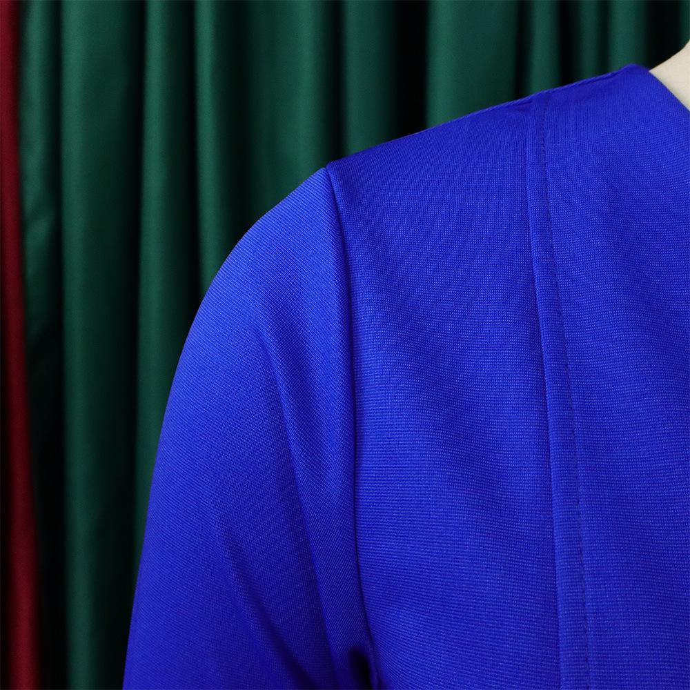 Büyük Boy Kadın İlkbahar Sonbahar Moda Ruffled İnce Elbise Bayanlar Zarif Tek Parça Katı Orta Kollu Kılıf Elbise