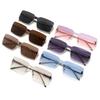 Metal Square Frameless Sunglasses For Men Women Outdoor Shades Anti UV Sun Glasses