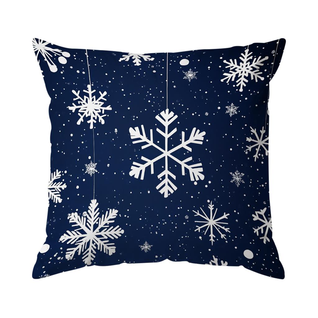 Christmas Snowflake Pillowcase Bedroom Sofa Cushion Cover 100% Polyester Living Room Soft Cushion Pillowcase Home Decor