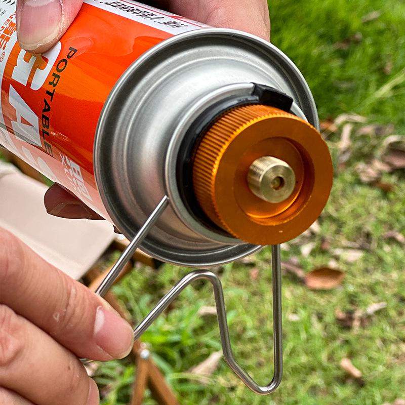 Portable Outdoor Gas Canister Stand with Leak-Proof Metal Buckle