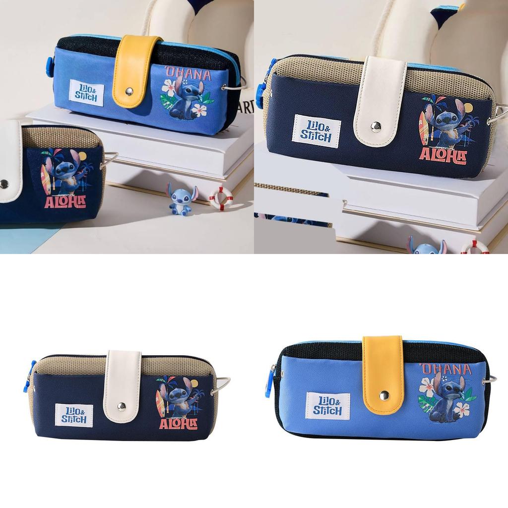 Lilo Stitch Pencil Case For Kids Large Capacity Double Layer Stationery Storage Bag