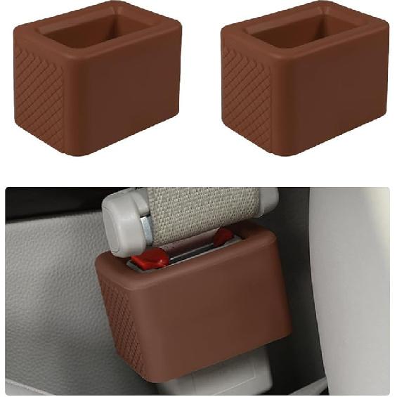 Augeny 2PCS Seat Belt Buckle Holder, Silicone Auto Rear Seatbelt Buckle Booster To Makes Receptacle Stand Upright For Easy Access, Universal Vehicle