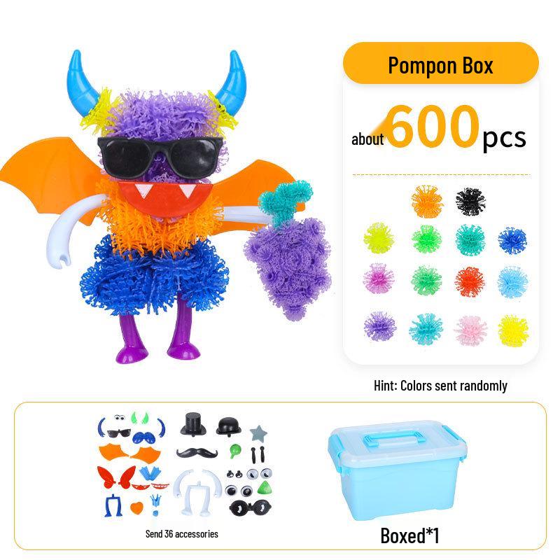 Upgraded Puffy Squeeze Ball: Double Hook DIY Puzzle Toy for Early Childhood Education