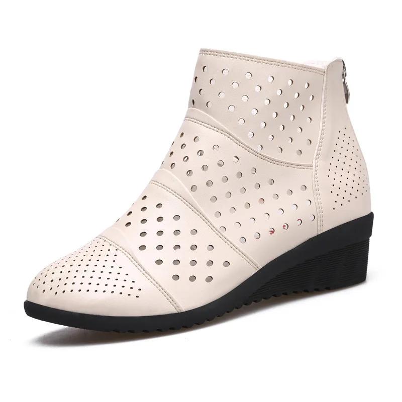  New Summer Woman Sandals Mesh Mid-heel Boots High Heels Wild Net Tide Street Shooting Breathable Women Sandal Dance Shoes