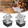 Rustproof Half Portion Container Stainless Steel Food Service Storage Pan Restaurant Table Tub for Commercial Kitchens