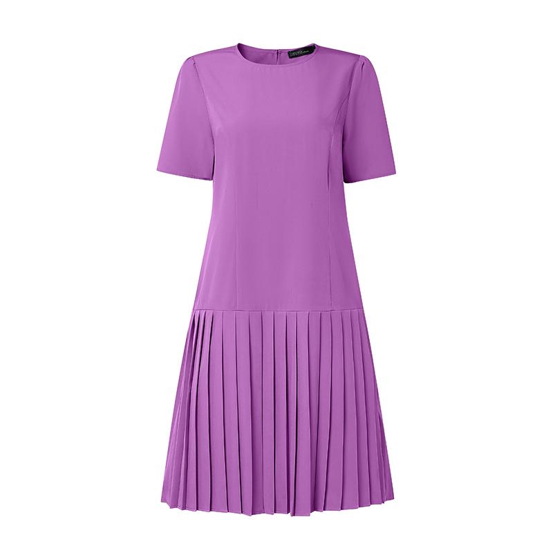 ZANZEA Lässiges Sommerkleid mit Rundhalsausschnitt und kurzen Ärmeln für Damen