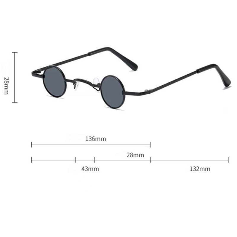 Vintage Small Frame Circle Sunglasses Women's Brand Designer Metal Sun Glasses Men's Outdoor Hip-hop Eyewear UV400