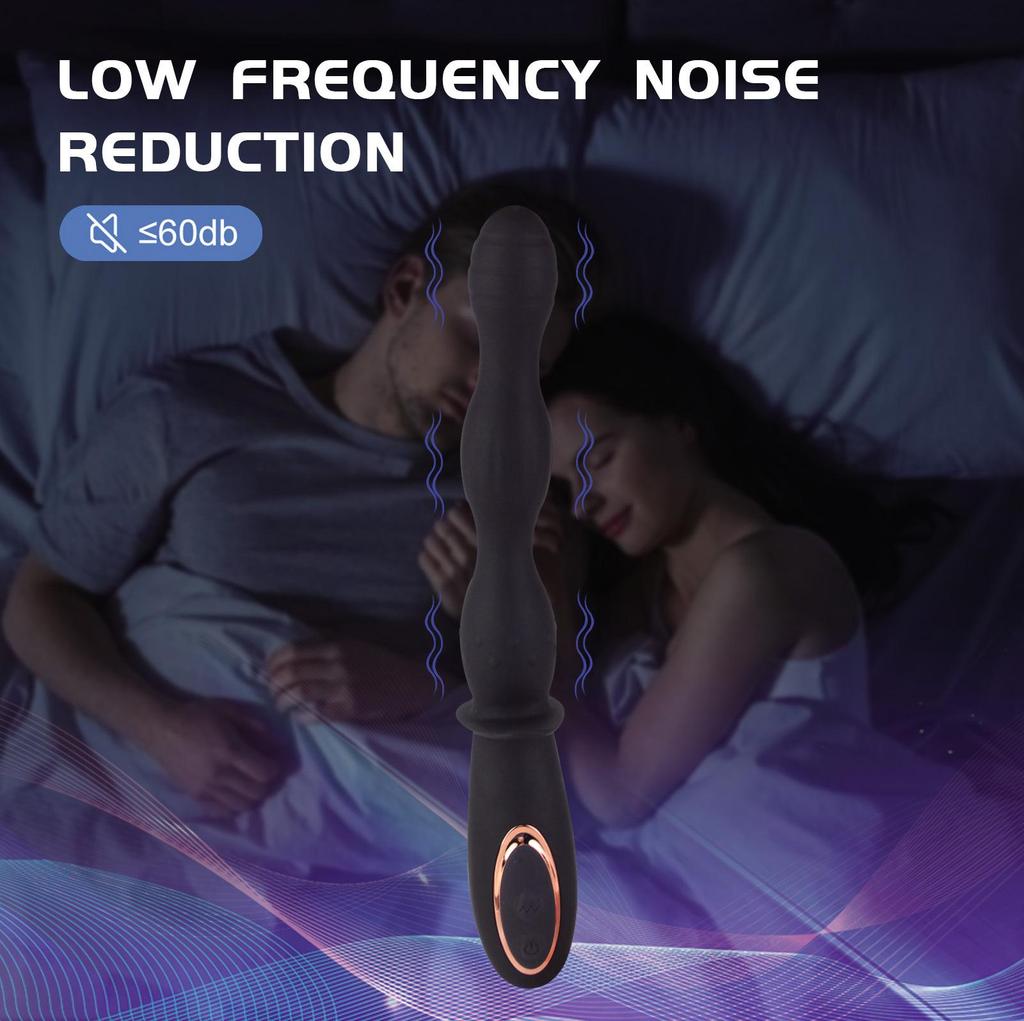 Automatic LED Vibrating Anal Plug with Retractable Bead and Massage Function