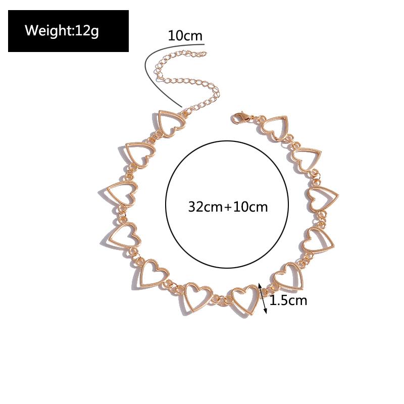 Romantic Heart Chains Chokers Necklace for Women Gold Silver Color Clavicle Chain Necklace Fashion Party Jewelry Gift