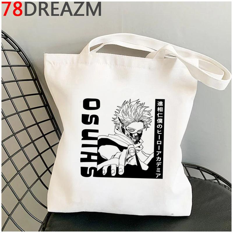 My Hero Academia nákupní taška tote eco shopper obchod s potravinami plátěná bavlněná taška tkaná sacola opakovaně použitelná zakázková