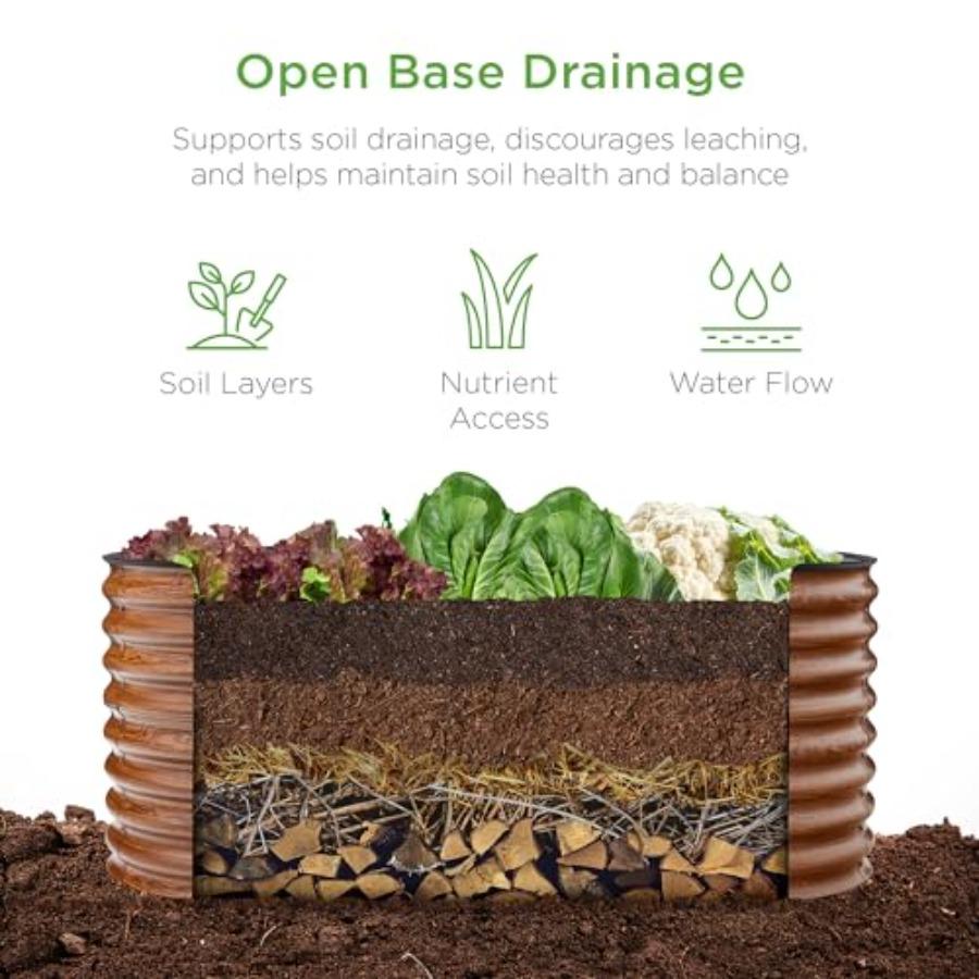 4x2x2ft Outdoor Metal Raised Garden Bed Oval Deep Root Planter Box for Vegetables Flowers Herbs and Succulents W 101 Gallon Cci