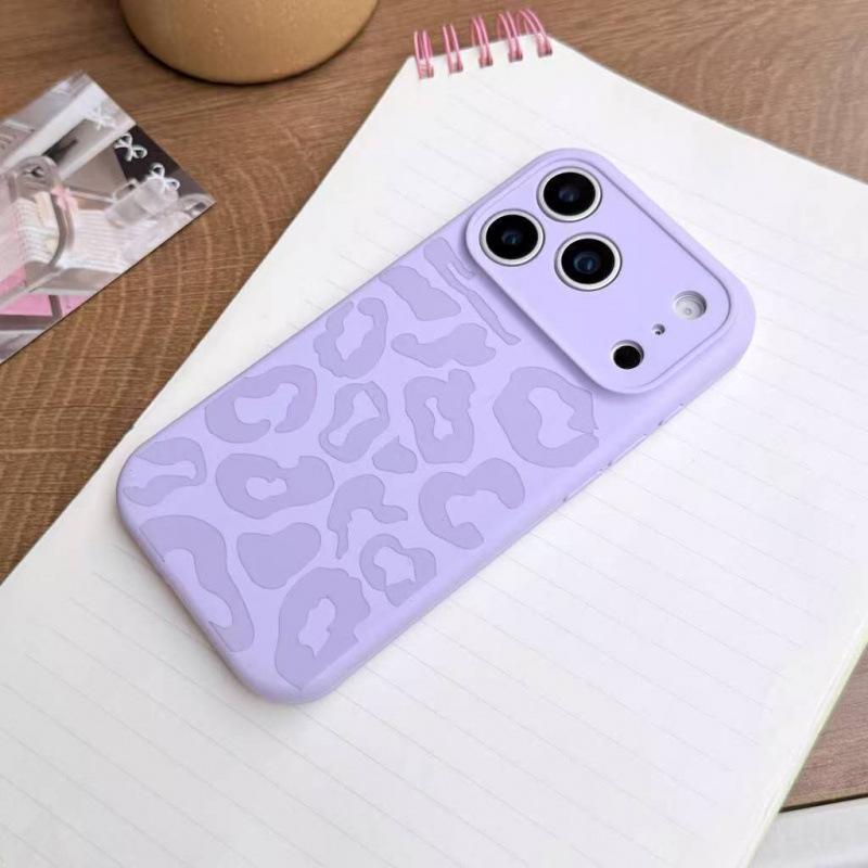 New Embossed Leopard Print Silicone Phone Case for IPhone 17 Pro Max 16 Pro Max 15 Pro Max 14, Precise Cutout Camera Protection Shockproof Soft Cover