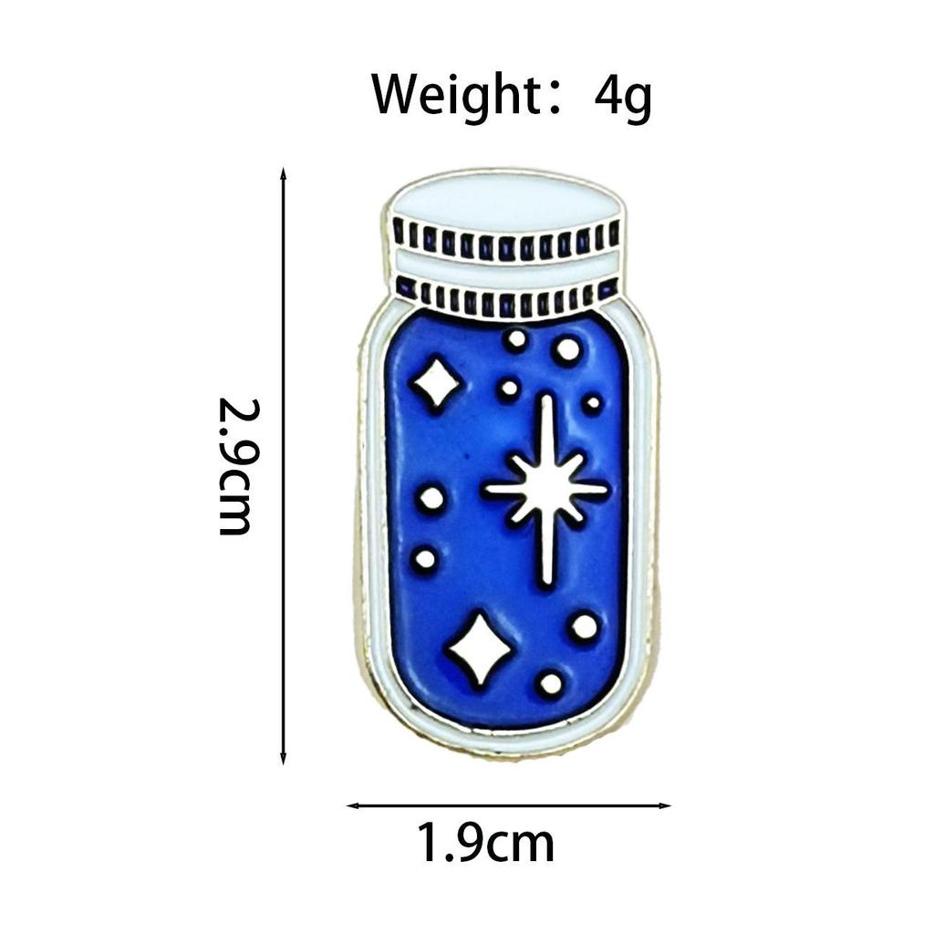 Creative Starry Sky Wish Bottle Brooch - Cartoon Metal Badge for Clothing & Backpack Accessories