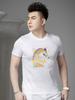 European Station 2025 Summer New Men's Round Neck Cartoon Print Short Sleeve T-Shirt Trendy Casual Half-Sleeve Top for Men