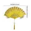 Handheld Folding Fan Pendant Decor Accessories Prop Feather for Prom