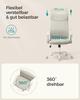 SONGMICS Office Chair, Ergonomic Swivel Chair, Padded Seat, Fabric Cover, Adjustable and Tilting