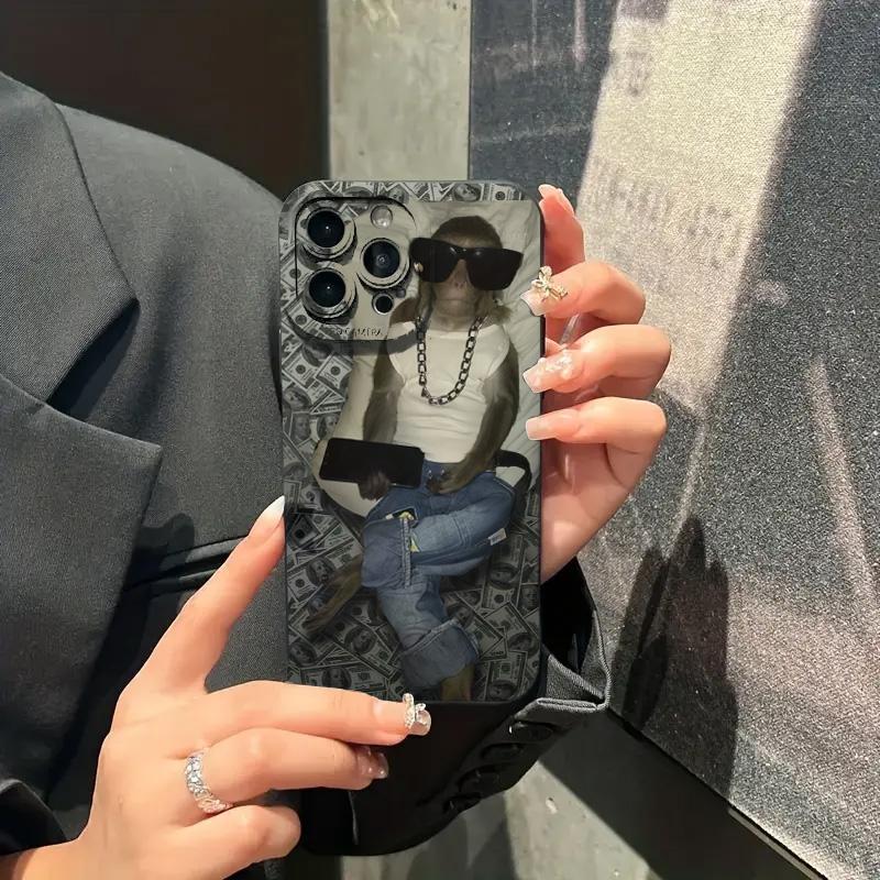 Sunglasses Banknote Monkey Painted Case For Samsung Galaxy A56 A55 A54 A53 A36 A35 A26 S25 S24 S23 S22 S21 Ultra Plus FE Cover