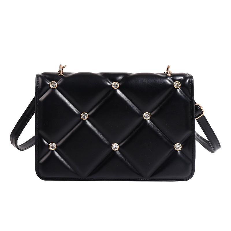 Trendy French Style Grid Small Shoulder Bag 2023 Autumn Winter New Square Bag