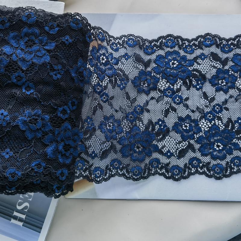 3m Deep Purple Japanese-Style Elastic Lace Trim, 16cm Wide, for Skirt Hem, Neckline, Cuffs, and Lingerie