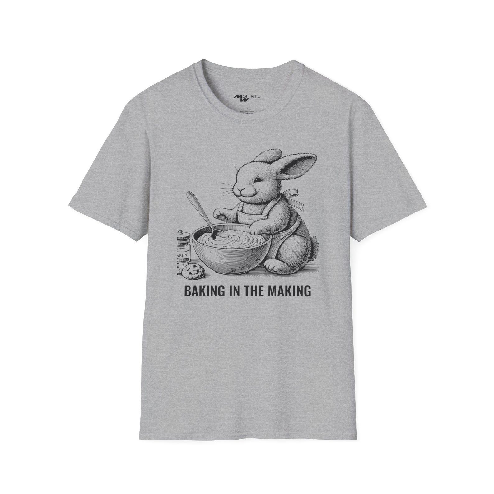 Baking Bunny T-Shirt, Foodie Rabbit Graphic Tee S