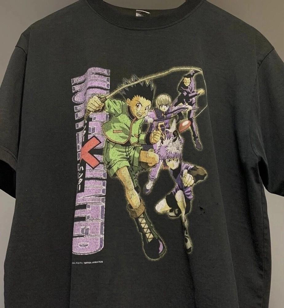 Винтажная футболка Hunter X Hunter 1999 года Черная Репринт Унисекс S-5XL Унисекс Футболка L