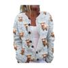 Cardigan Tricot Femme Col Rond Boutonnage Simple Imprimé Floral Manches Longues Vêtement d'Extérieur Décontracté