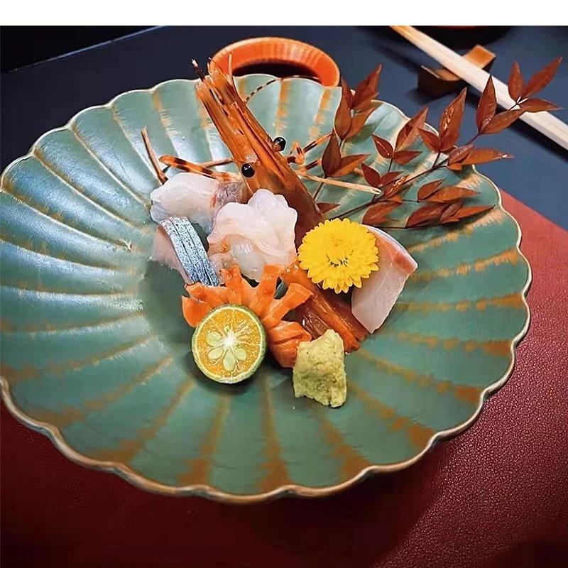 Solid Color Pattern Ceramic Plate Living Room Decoration Fruit Dinner Steak Dessert Home Kitchen Tableware