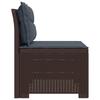 1 Seater Garden Sofa with Cushions Rattan Look PP Brown