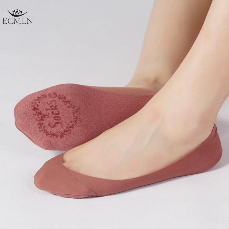 Women Ice Silk Boat Socks Non Slip Heel Summer Invisible Socks Pure Cotton Thin Socks