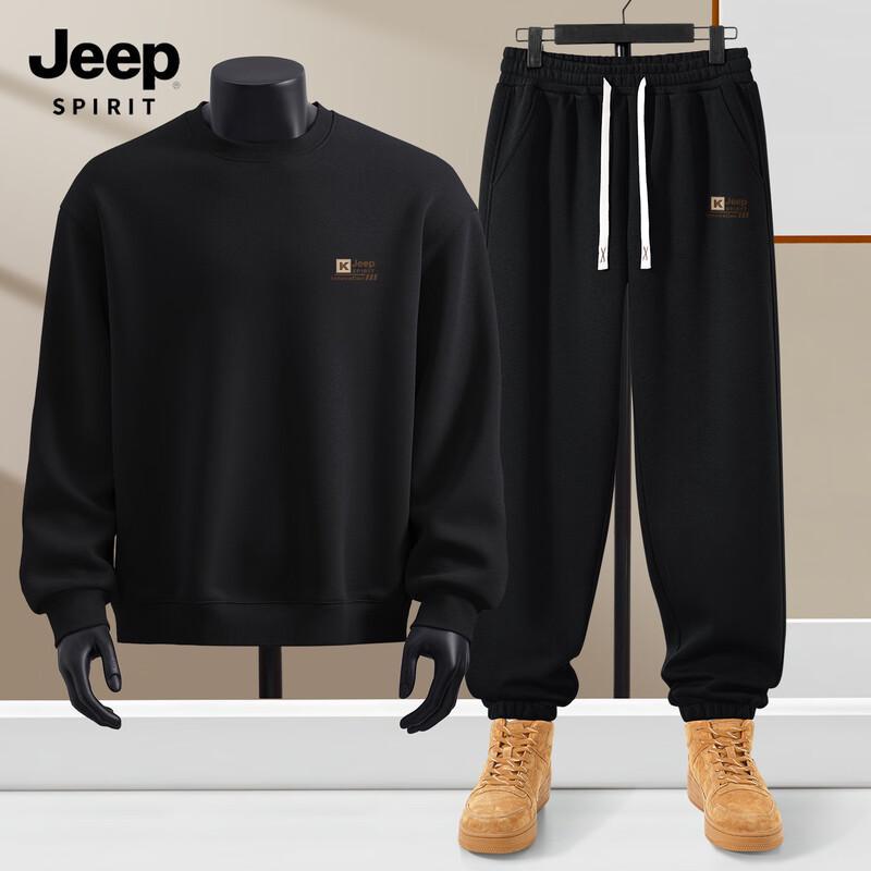 JEEP SPIRIT Men's 2025 Casual Hoodie & Sweatpants Set