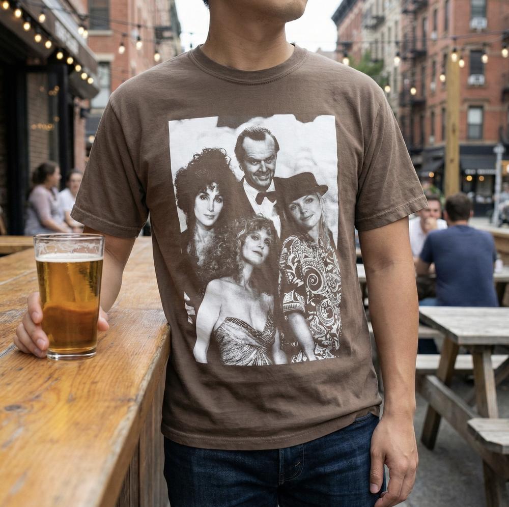 Maghe di Eastwick Maglietta Cher Jack Nicholson Vintage Anni '80 Horror Commedia T-shirt