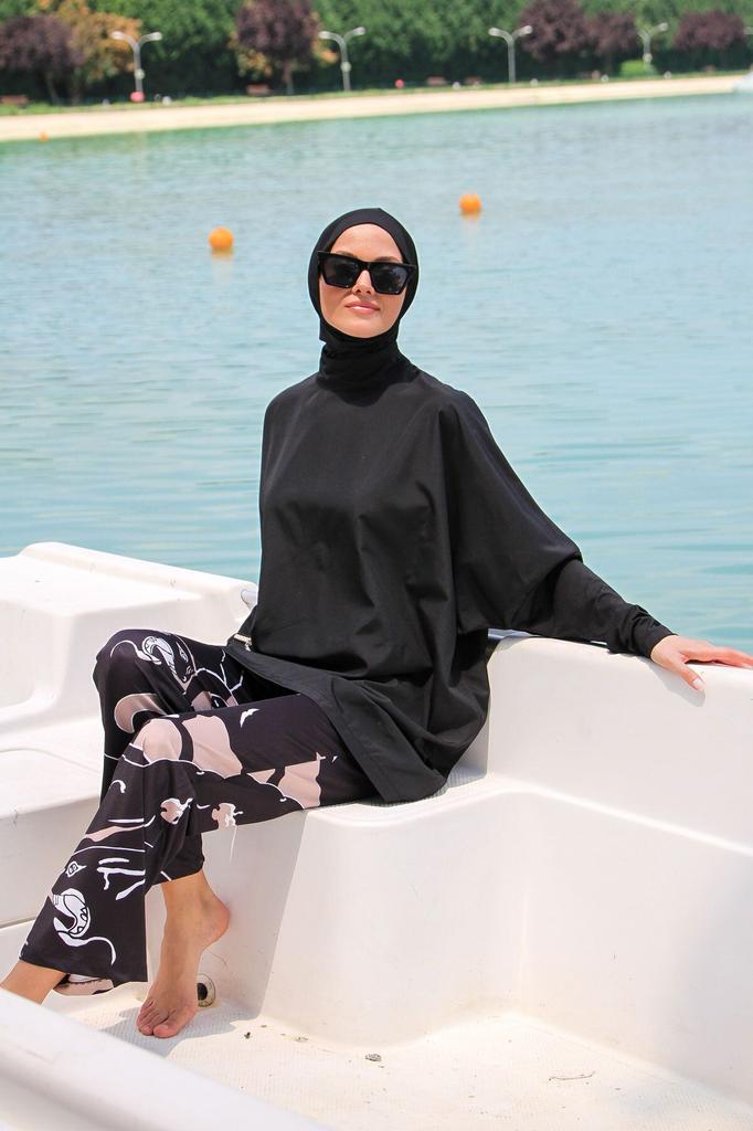 Womens Muslim Modest Islamic Full Cover Burkini Beach Swimming Costume Swimwear Hijab Beachwear Swimsuit 3psc