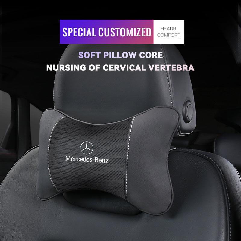 CRI11Pcs Car Interior Seat Headrest Neck Pillow Hubcap For Mercedes Benz AMG GLC GLE CLA GLK W204 W205 W206 W211 W212 W203 W169 W220
