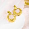 Fashionable Irregular Titanium Steel Stud Earrings: French-Inspired Cool Style for Women