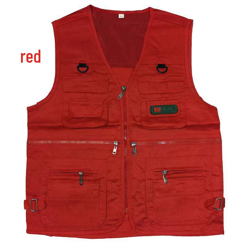 Men's Multi-Pocket Tactical Vest for Fishing and Photography - Mesh Design for Spring, Summer, and Autumn