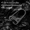 KeyUnity KB00BK Velcro Keychain with Titanium Key Holder with Tag Loop Ideal for Outdoor 2 Colors PVD Carabiner, Patch, & Panel, Camping, (KB00 Black)