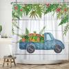 Summer Watermelon Truck Shower Curtain Tropical Palm Leaves Home Kitchen Bath Partition Waterproof Hanging Curtain With Hooks