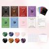 Heart Shaped Faux Crystal Card Class Exchange Gift Set 28 Natural Polished Stones with Cards Valentine Day Party Favors