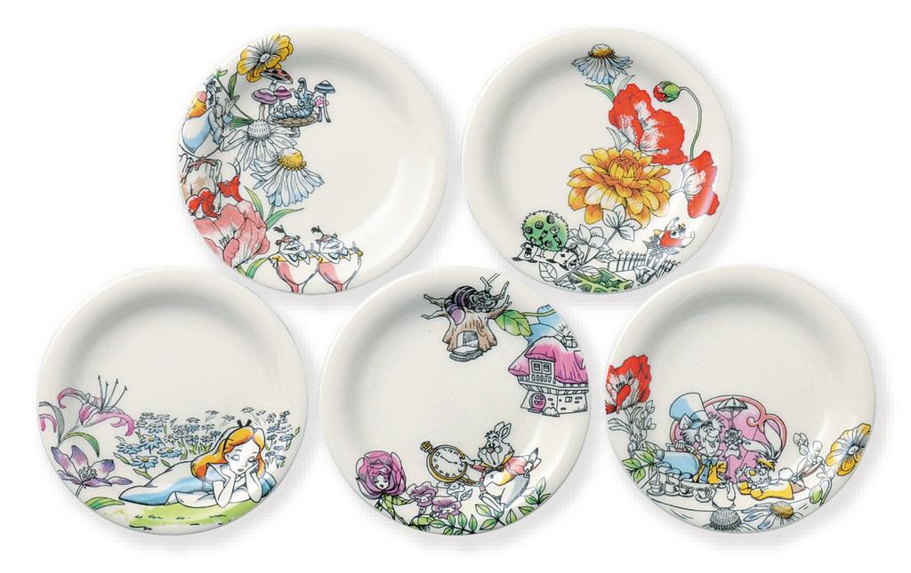 Disney Alice im Wunderland Set mit 5 kleinen Tellern D-AL01 AM-MB29789