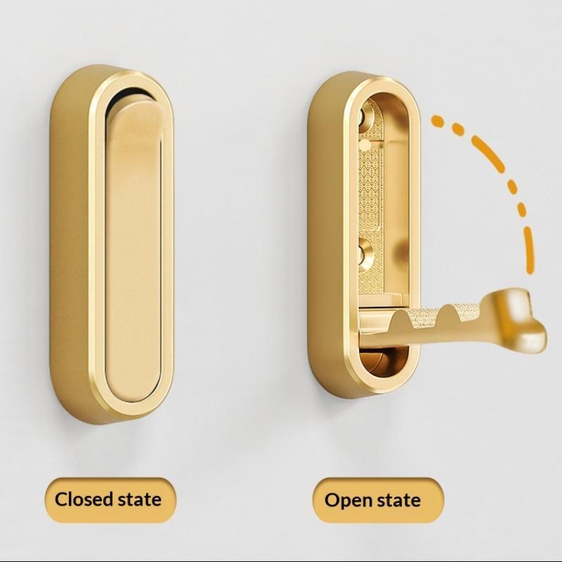 Concealed Folding Wall Hooks Heavy Duty Space Saving For Entryway Hanging Keys Bags Towels