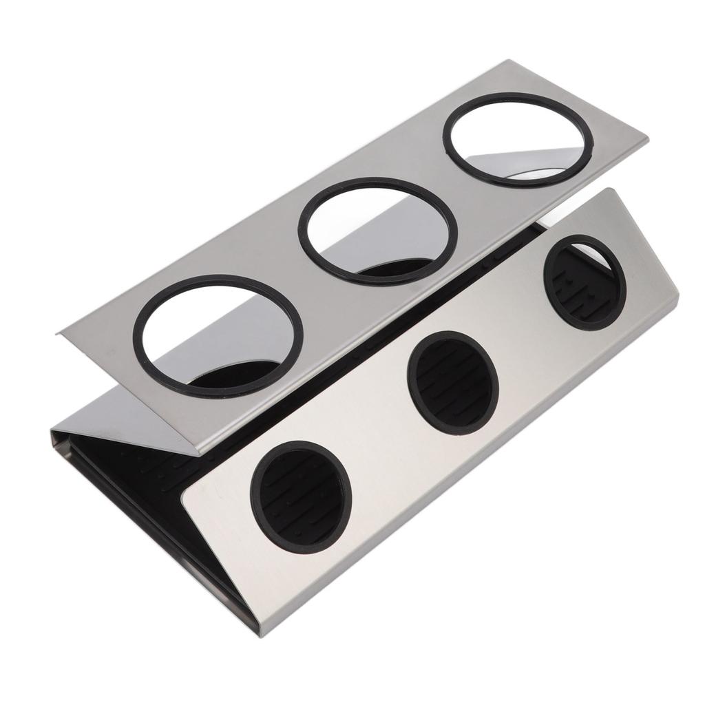 Flaschenabtropfgestell 304 Edelstahl Silikonmatte Silber 3 Löcher Sodawasserflaschen-Trockengestell