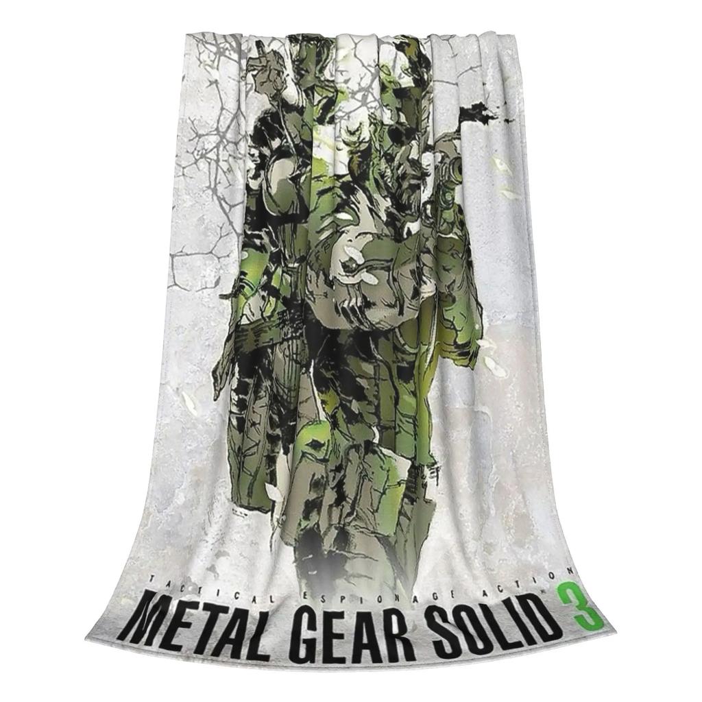 Flannel Throw Blanket MGS1 Solid Snake Game Metal Gear Warm Plush Blankets Soft Bedding for Bed Living room Home Travel Sofa