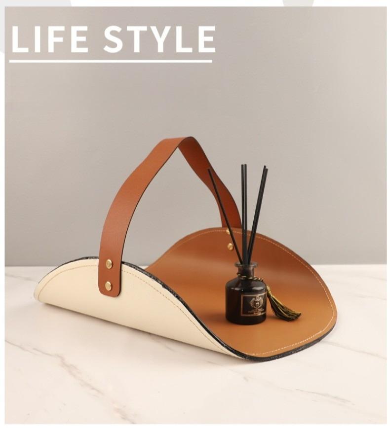 Luxury Portable Tray Desktop Simple Decoration Tray Modern Entrance Hall Key Storage Plate Living Room TV Cabinet Storage Plates