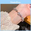 Geometric Flower Crystal Bracelet For Women Elegant Floral Jewelry Gift For Spring
