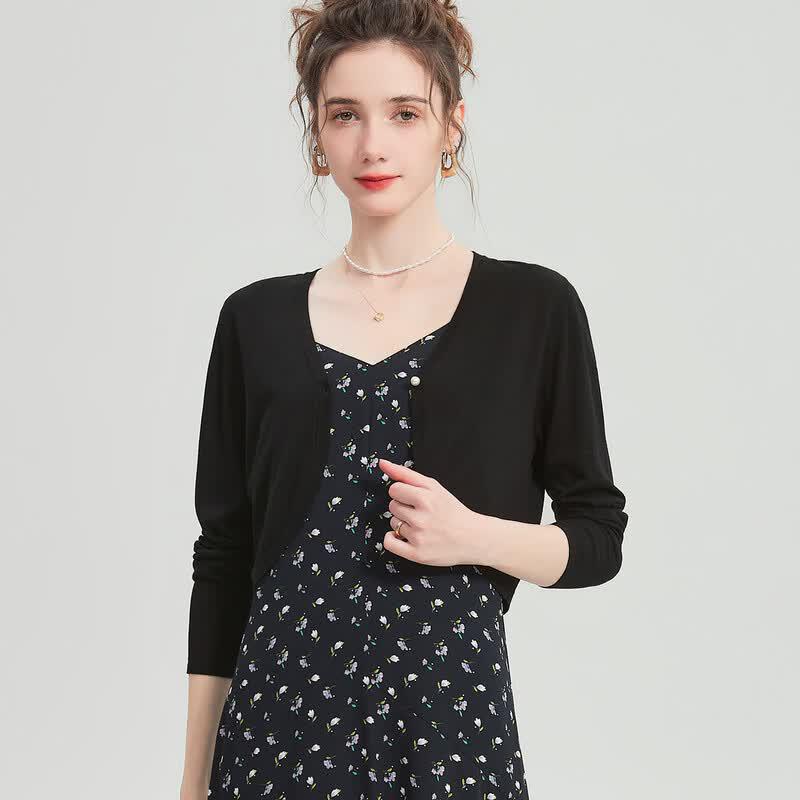 SNOWFORTE Women's V-Neck Pearl Button Cardigan