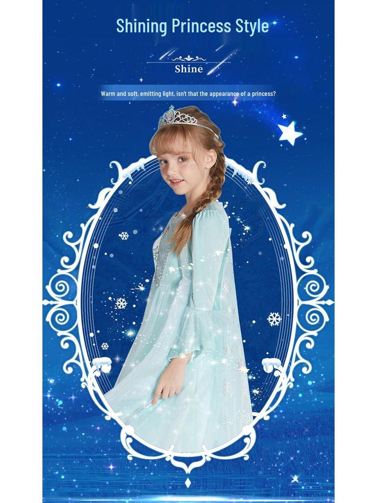 Elsa Princess Winter Dress - Customizable Frozen-Inspired Christmas Gift for Girls