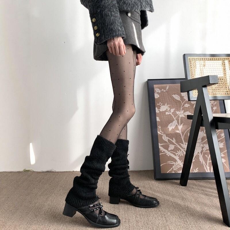 Polka Dot Stockings Children Anti-Hook Silk Skin-Penetrating Pantyhose Micro-Pressure Pantyhose Thin Legs Long Leggings Spice Girl Black Silk