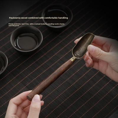 Vintage Ebenholz Teelöffel Massivholzgriff Teelöffel Retro Teeschaufel KongFu Teezeremonie Zubehör Teelöffel Geschenk