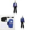 Johnny Cage Cosplay Costume With Glossy Blue Purple Jacket For Anime Role Play